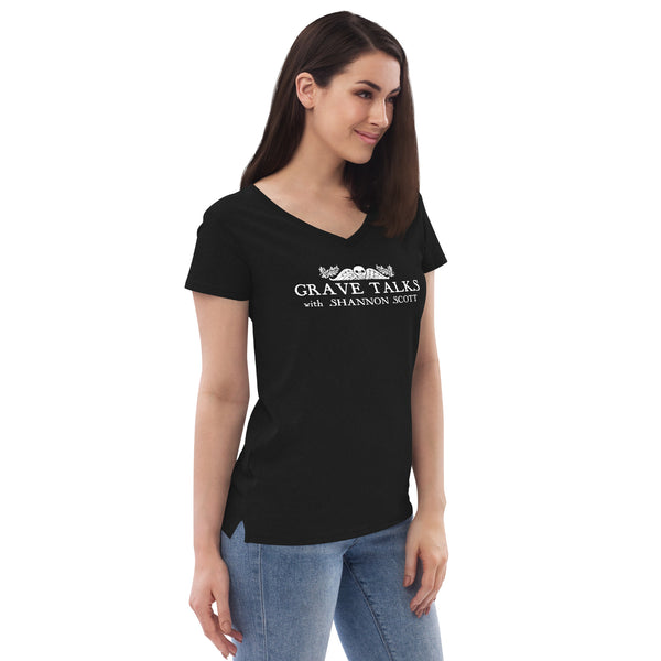 Grave Talks Women’s recycled v-neck t-shirt